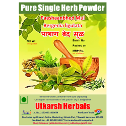 Pashan bed Mul Powder-Churna - पाषाण बेद मूळ Bergenia ligulata/Pure Single Herb Powder