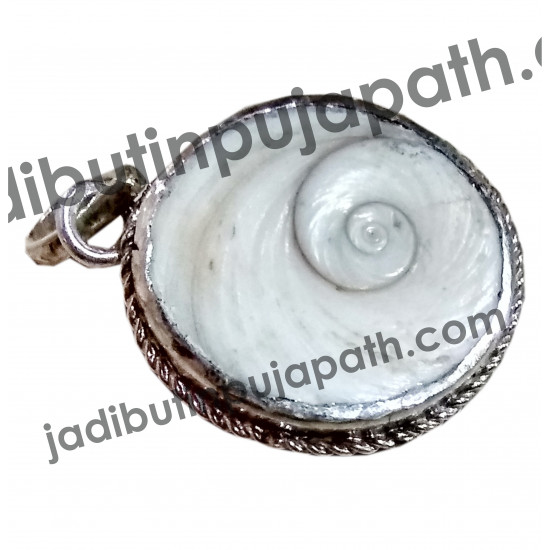 Gomti Chakra Pure Silver Pendant - Real Gomti Chakra Silver Pandant